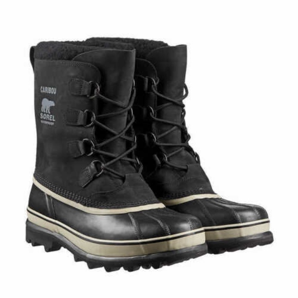 SOREL Other - NEW Men's Sorel Caribou WP waterproof boots BLACK NUBUCK SHERPA LINED NUBUCK